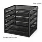 Organisateur de Bureau à 5 Tiroirs en Métal – Rangement Multifonction pour Documents et Fournitures