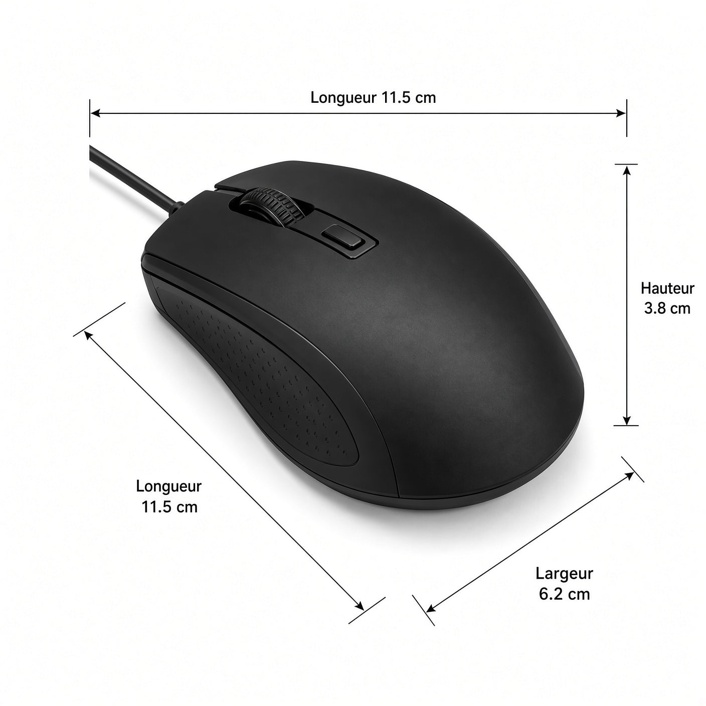 Souris USB Filaire Ergonomique pour Ordinateur et Bureau