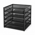 Organisateur de Bureau à 5 Tiroirs en Métal – Rangement Multifonction pour Documents et Fournitures