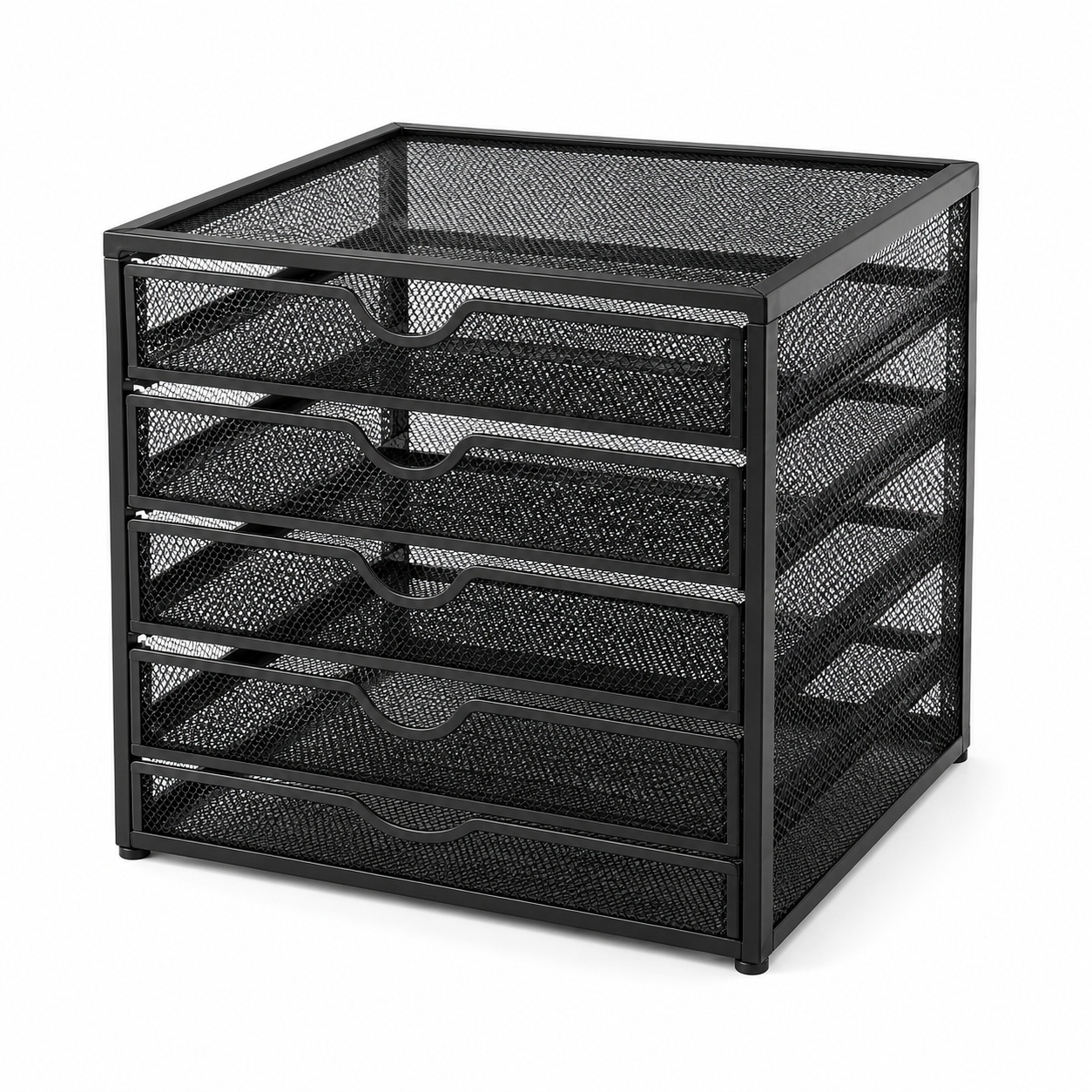 Organisateur de Bureau à 5 Tiroirs en Métal – Rangement Multifonction pour Documents et Fournitures