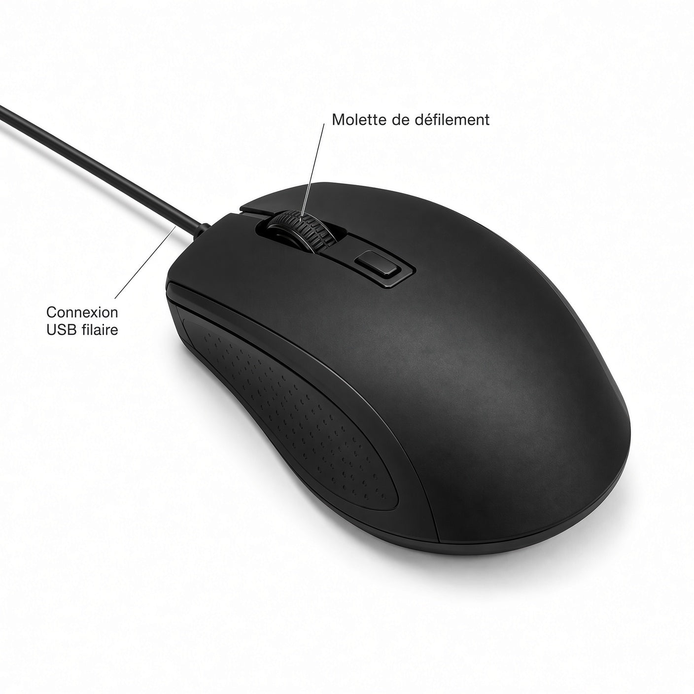 Souris USB Filaire Ergonomique pour Ordinateur et Bureau