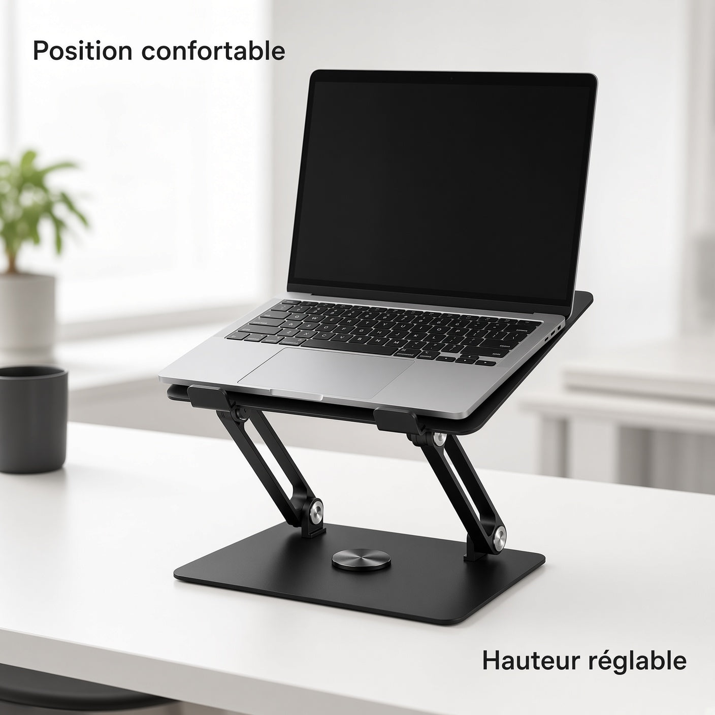 Support Ordinateur Portable Réglable et Pliable – Support Ergonomique pour Bureau