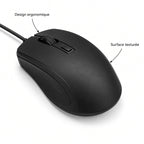Souris USB Filaire Ergonomique pour Ordinateur et Bureau