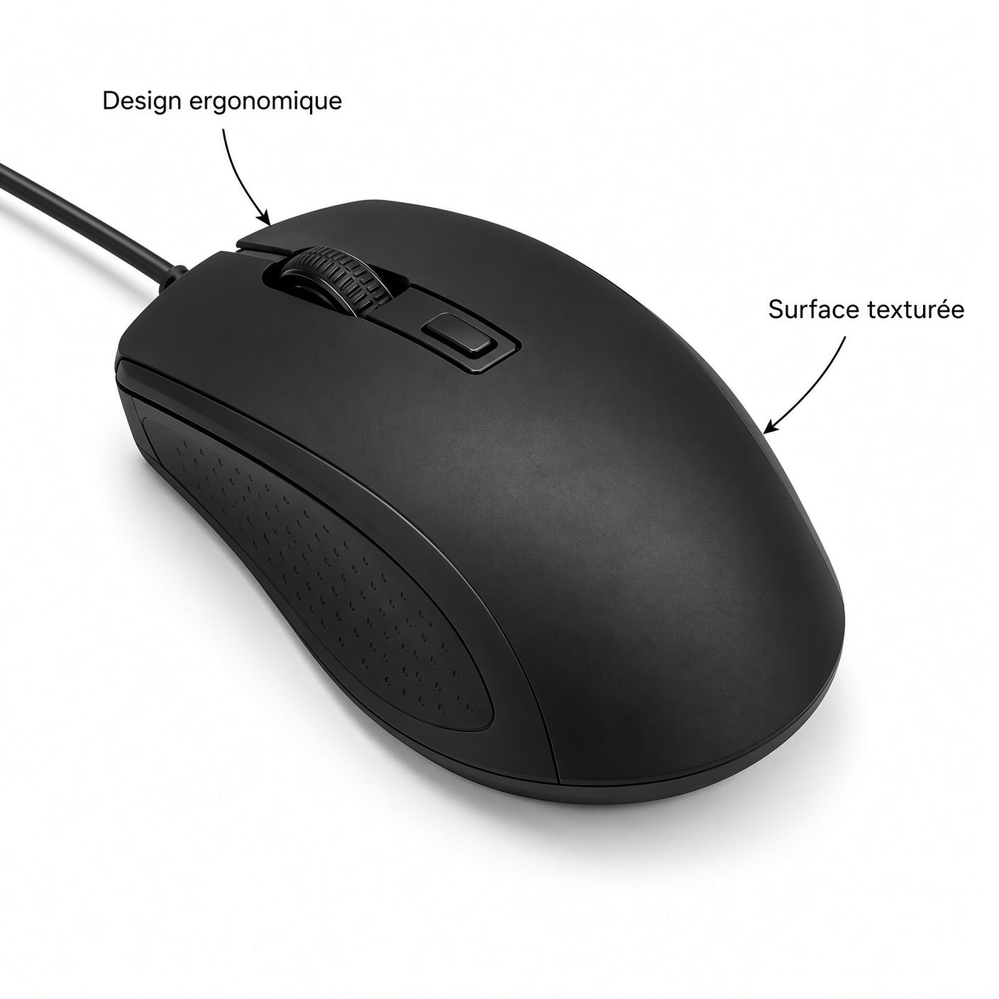 Souris USB Filaire Ergonomique pour Ordinateur et Bureau