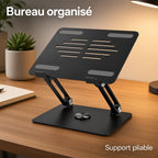Support Ordinateur Portable Réglable et Pliable – Support Ergonomique pour Bureau