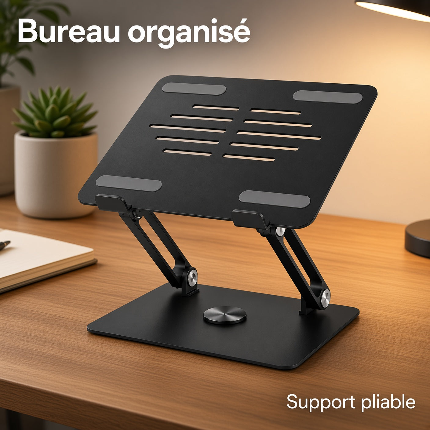 Support Ordinateur Portable Réglable et Pliable – Support Ergonomique pour Bureau